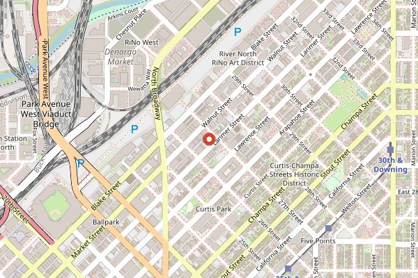 Map showing Denver Central Market in Denver