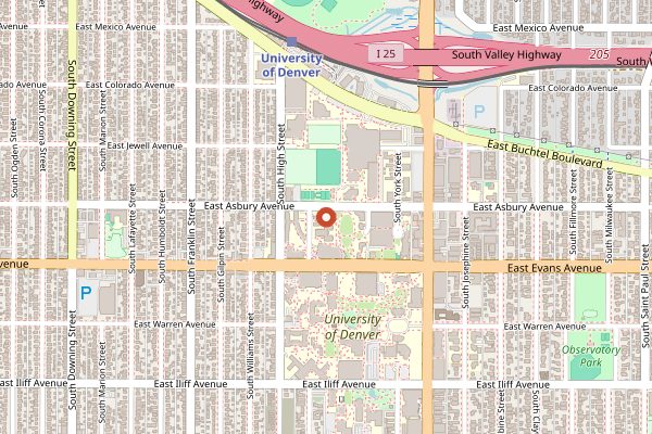 Map showing Old South Pearl Farmers Market in Denver