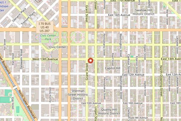 Map showing The Black Box in Denver