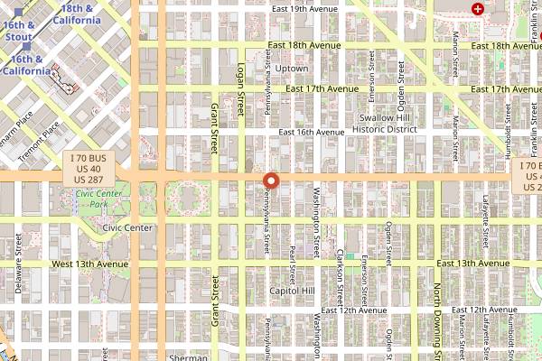 Map showing Buddies in Denver