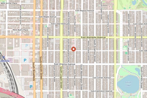 Map showing Candlelight Tavern in Denver