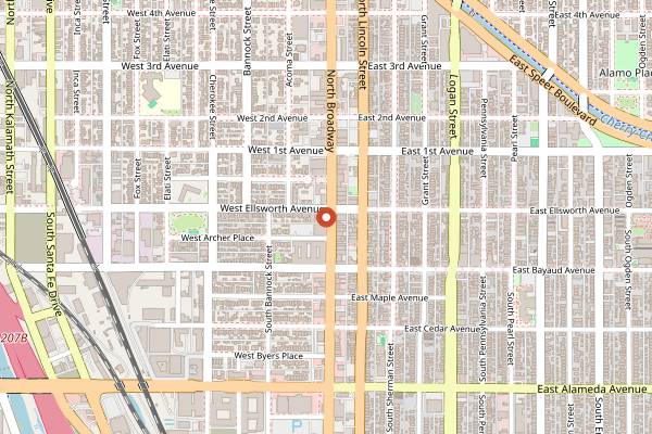 Map showing Hi-Dive in Denver