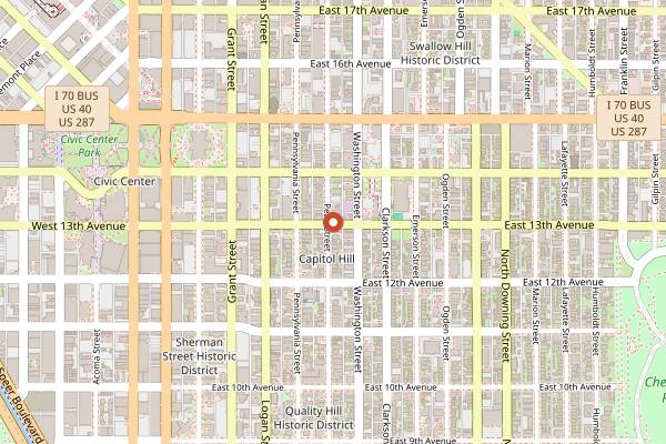 Map showing Hudson Hill in Denver