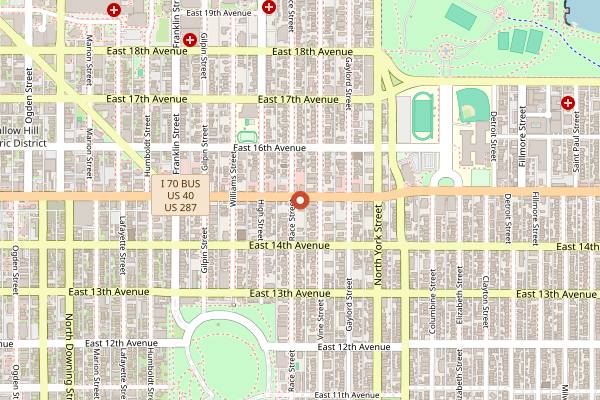 Map showing Lion's Lair in Denver