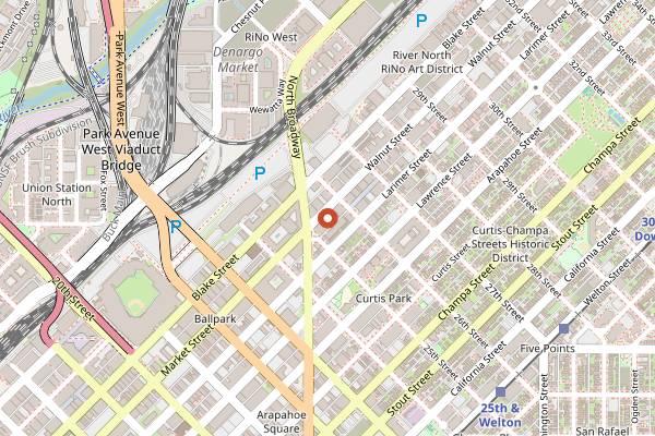 Map showing Pon Pon in Denver