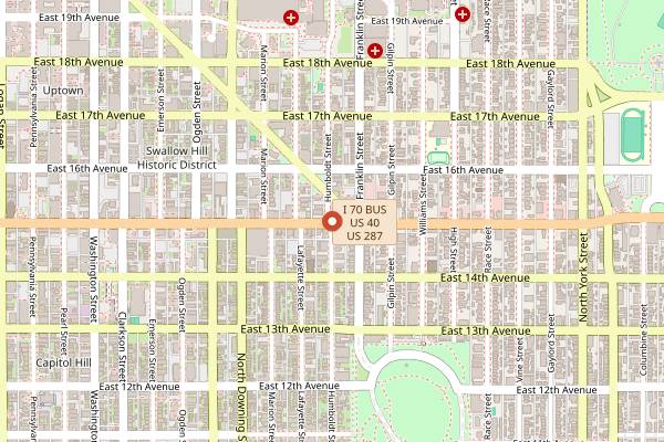 Map showing Tight End Bar in Denver