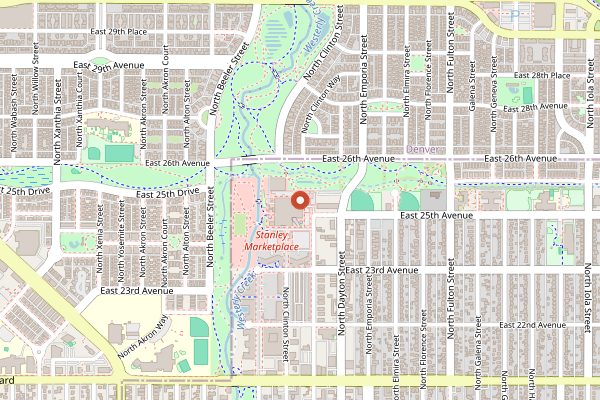 Map showing Annette Scratch to Table in Denver