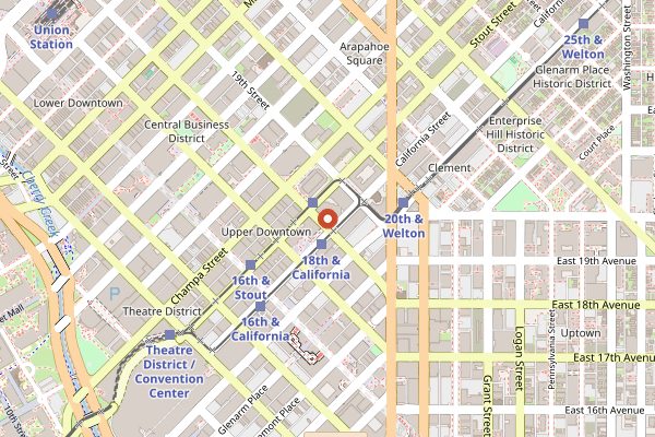 Map showing Guard and Grace in Denver