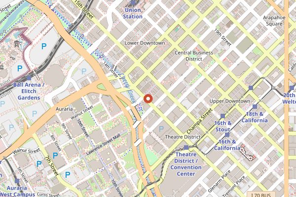 Map showing Tamayo in Denver