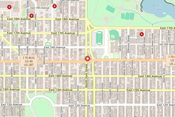 Map showing Pinche Tacos in Denver