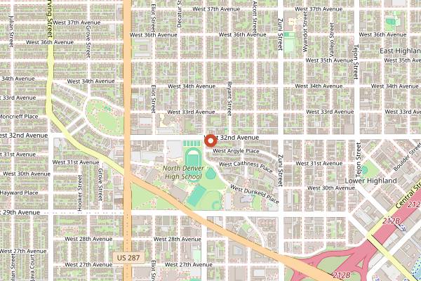 Map showing Taqueria La Familia in Denver