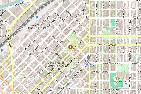 Map showing Wong Way Veg in Denver