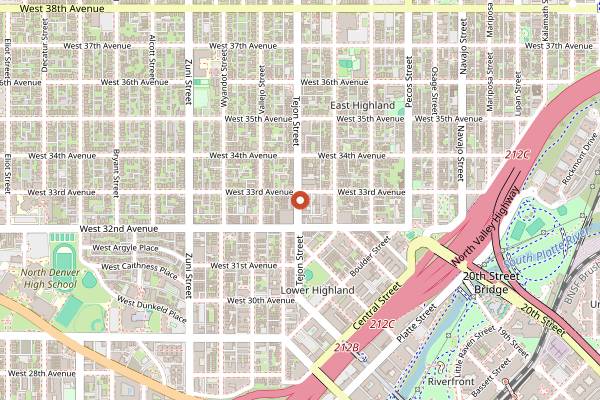 Map showing Golden Hour Wine Bar and Social Club in Denver