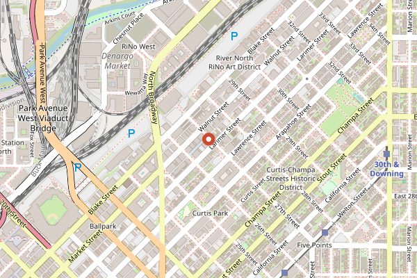 Map showing Noble Riot in Denver
