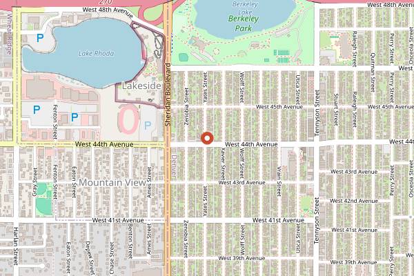 Map showing Vin Rouge Wine Bar and Tasting Room in Denver