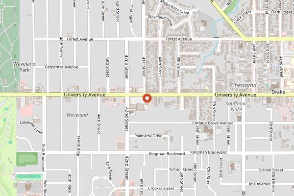 Map showing Maxie's Pastry Studio in Des Moines