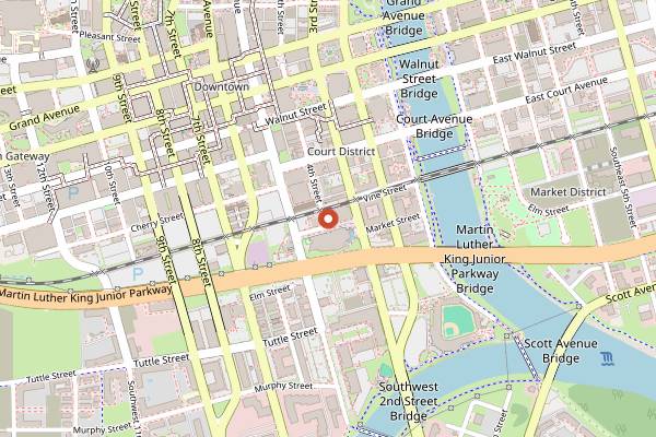 Map showing Hessen Haus in Des Moines