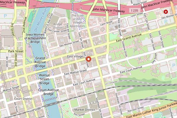 Map showing The Contrary in Des Moines