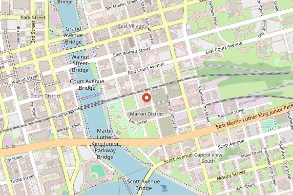 Map showing Twisted Vine Brewery in Des Moines