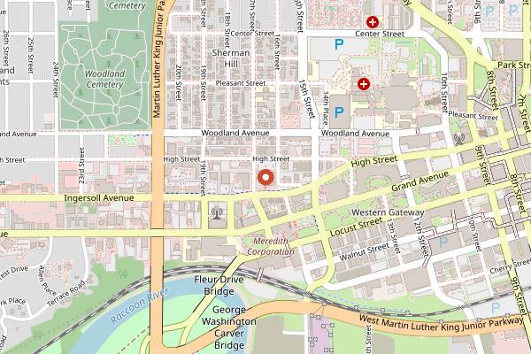 Map showing Big Grove Brewery Brunch in Des Moines