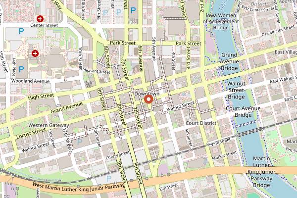 Map showing The Breakfast Club in Des Moines