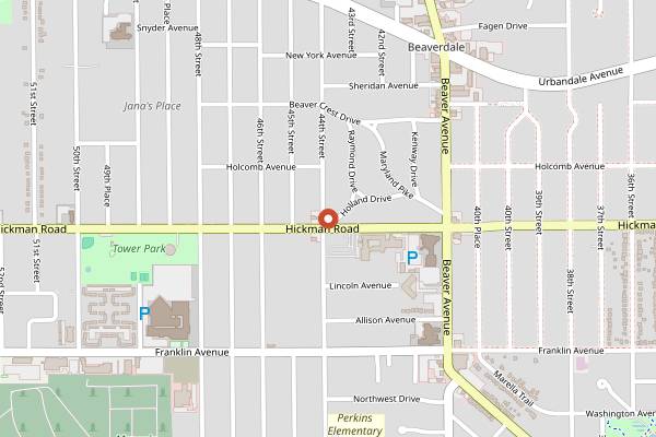 Map showing Flying Mango in Des Moines