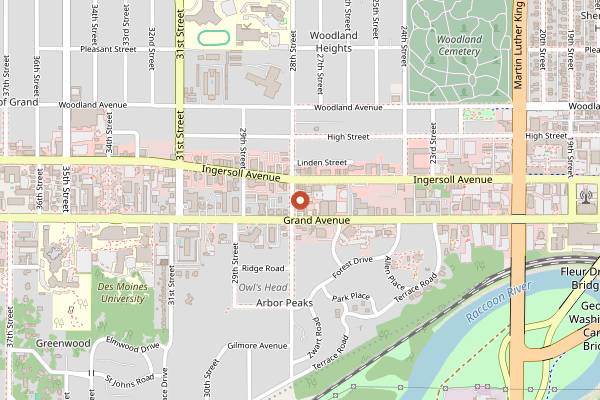 Map showing Chain and Spoke in Des Moines