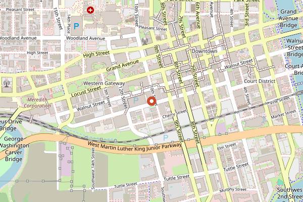 Map showing Bubba in Des Moines
