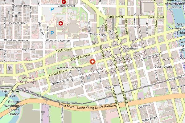 Map showing Centro in Des Moines