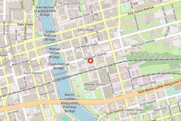 Map showing Fong's Pizza in Des Moines
