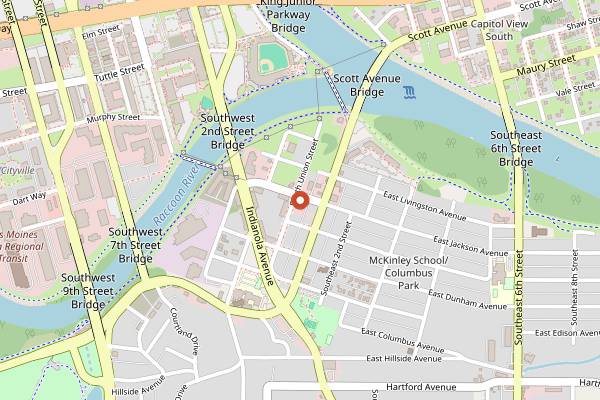 Map showing Graziano Brothers in Des Moines