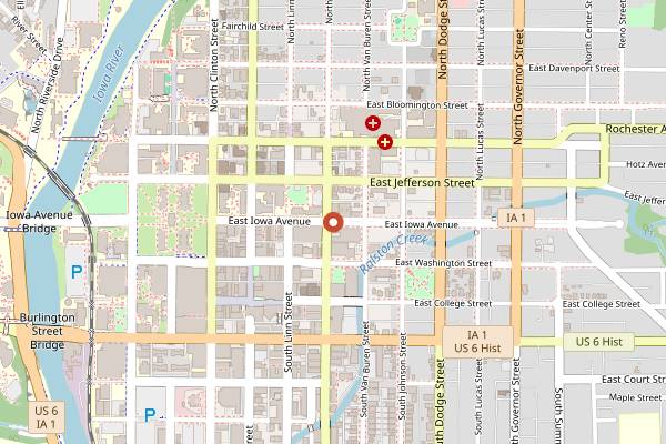 Map showing Iowa City: University Town Food Scene in Des Moines