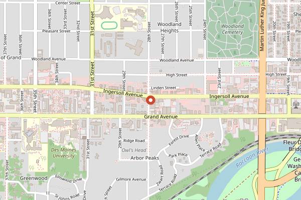 Map showing Harbinger in Des Moines