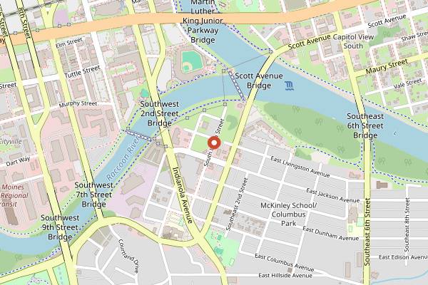 Map showing South Side Italian Heritage Food Walk in Des Moines