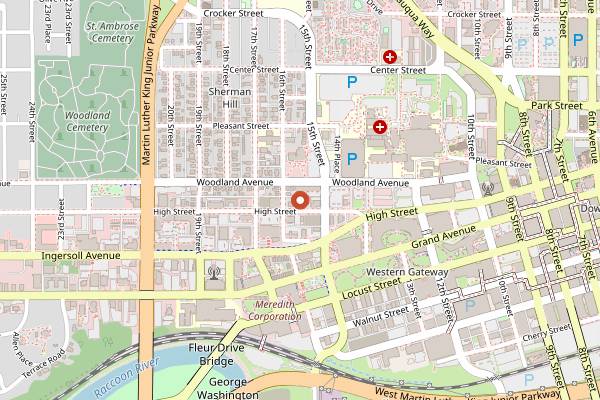 Map showing Lua Brewing in Des Moines