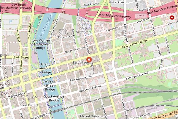 Map showing Blazing Saddle in Des Moines
