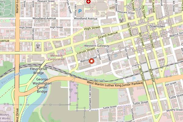 Map showing Noce Jazz Club in Des Moines