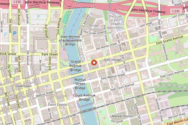 Map showing Clyde's Fine Diner in Des Moines