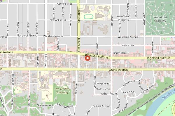 Map showing Eatery A in Des Moines