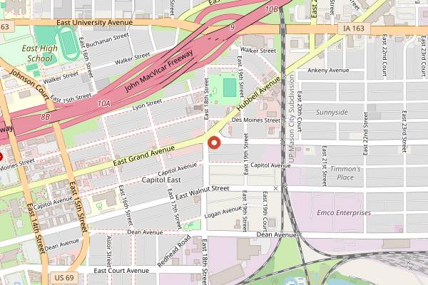 Map showing Tasty Tacos in Des Moines
