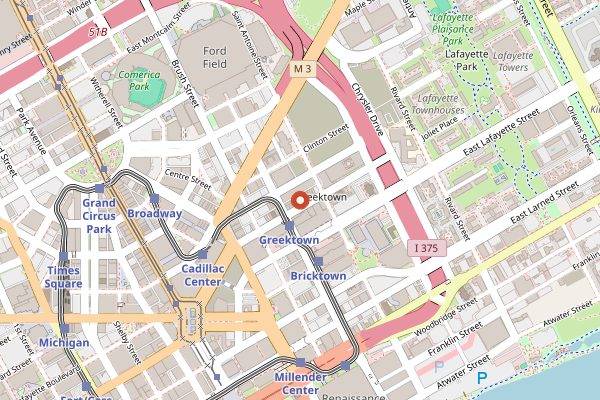 Map showing Astoria Pastry Shop in Detroit