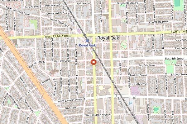 Map showing Cafe Muse in Detroit