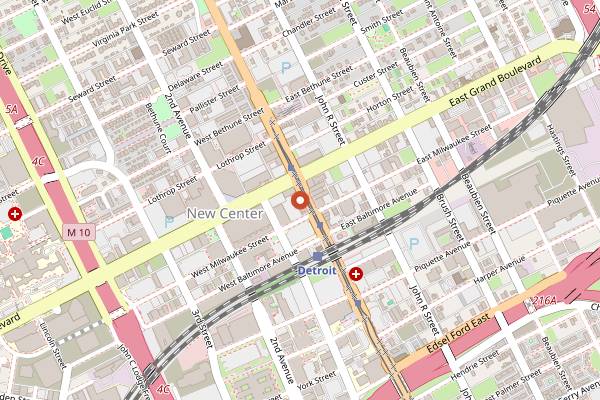Map showing The Kitchen By Cooking With Que in Detroit