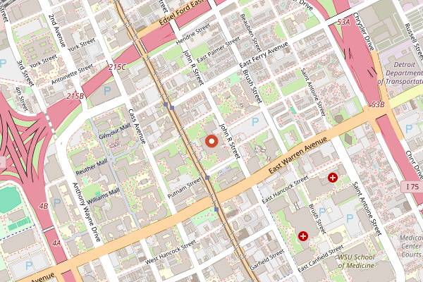 Map showing where the festival is in Detroit