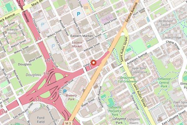 Map showing Marrow in the Market in Detroit
