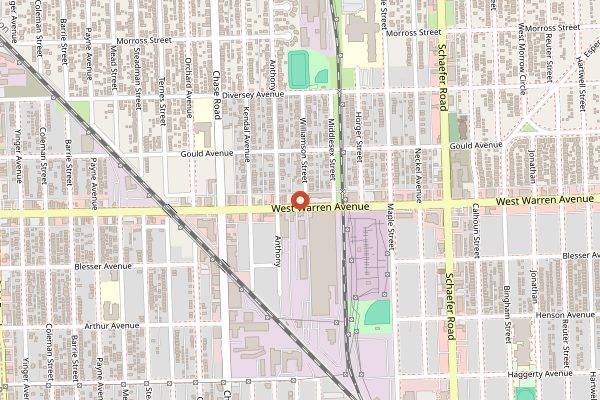 Map showing Shatila Bakery (pastry hall) in Detroit