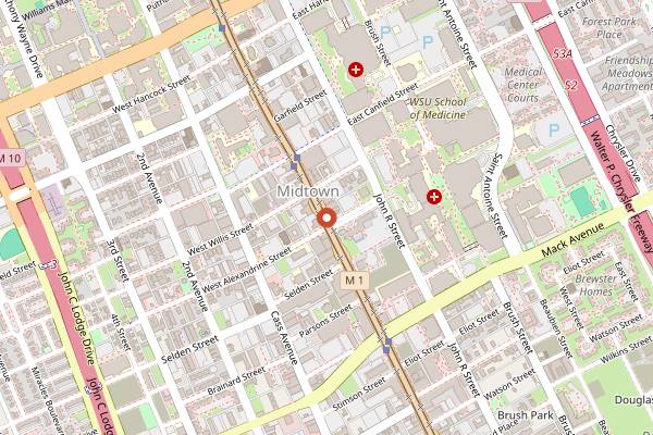 Map showing Magic Stick in Detroit