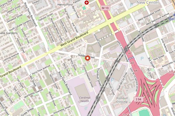 Map showing The Marble Bar in Detroit