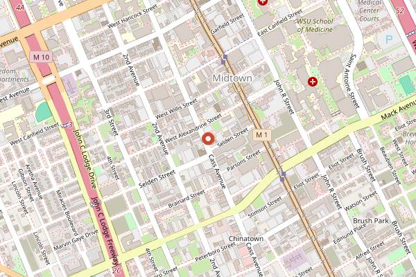 Map showing The Old Miami in Detroit