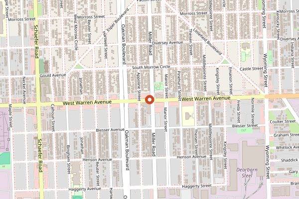 Map showing Al Ameer in Detroit